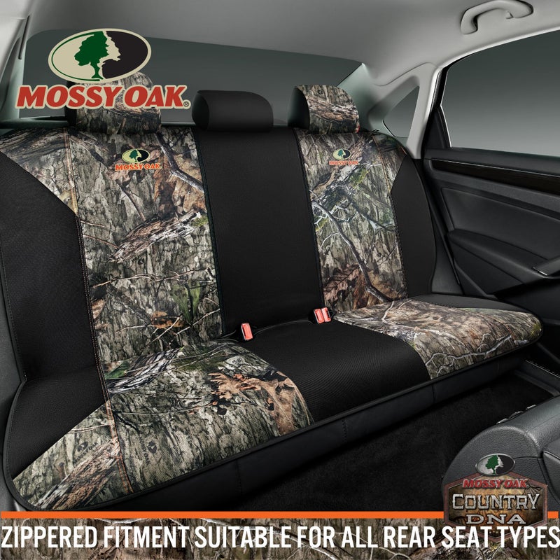 Mossy Oak Low Back Camo Full Size Bench Seat Covers, Universial Fit, Fit Most Rear Seats - Made with Premium Rip-Stop Oxford Fabric - Official Licensed Product - Image 2